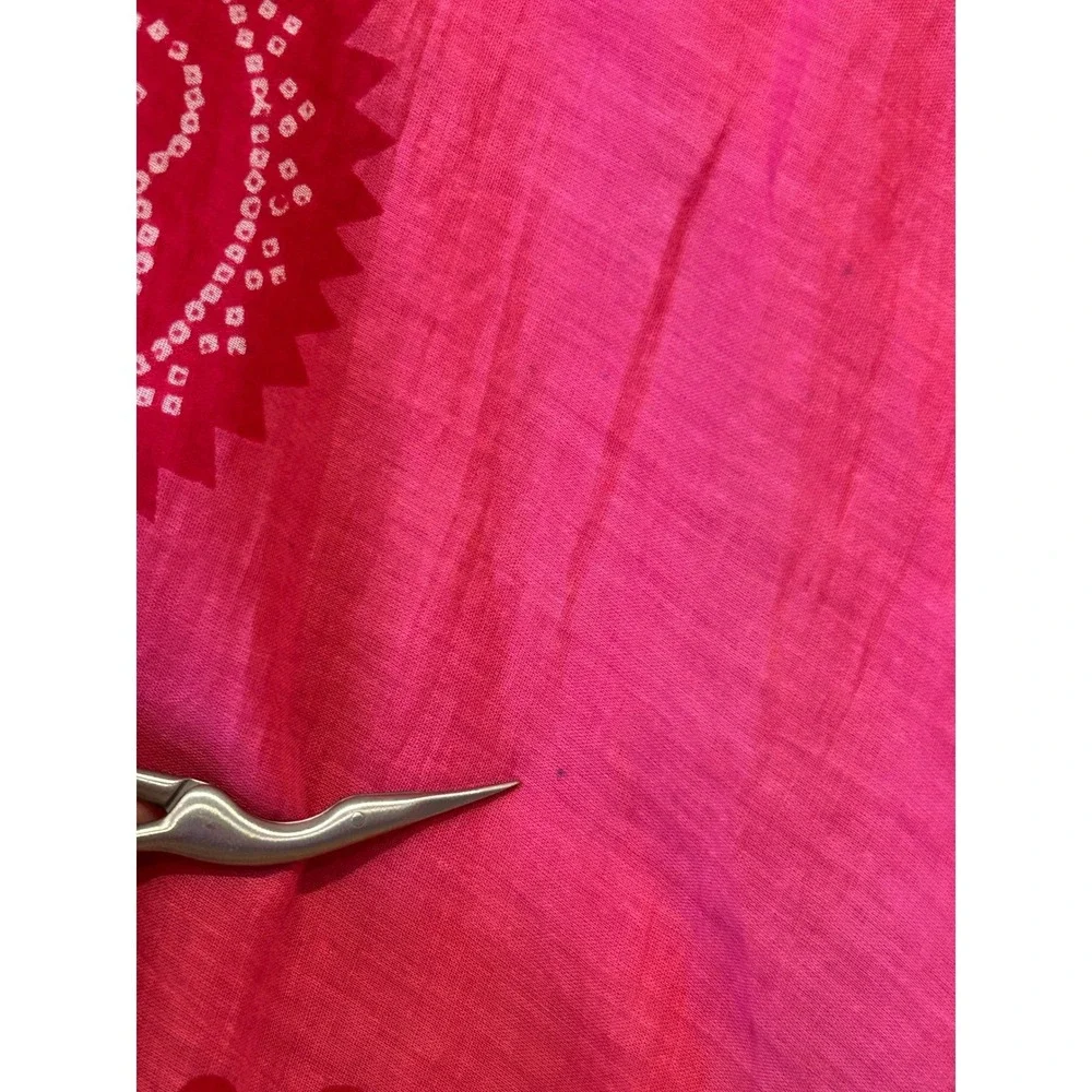 Overdrive Maxi Skirt Size M/L Pink Red Bandhani Print Mirrored Sequin Boho Gauze